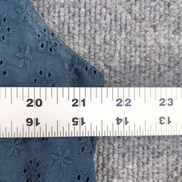 Textile Elizbeth and James Women's A-Line Eyelet Dress Blue XXXL Ruffle V-Neck - Picture 13 of 13